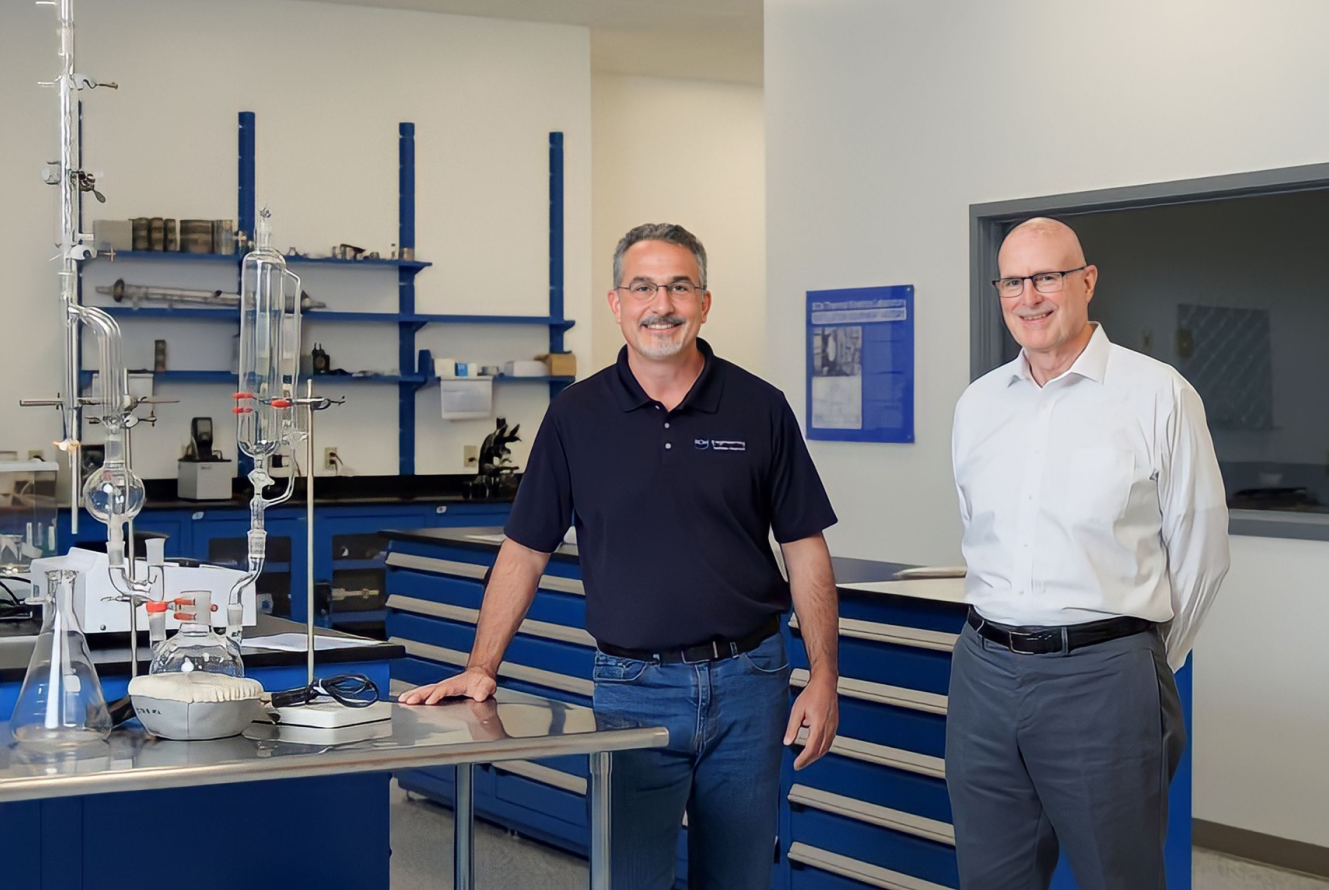 David Loschiavo, General Manager of RCM Thermal Kinetics and Christopher Brown, Founder of RCM Thermal Kinetics in Lab