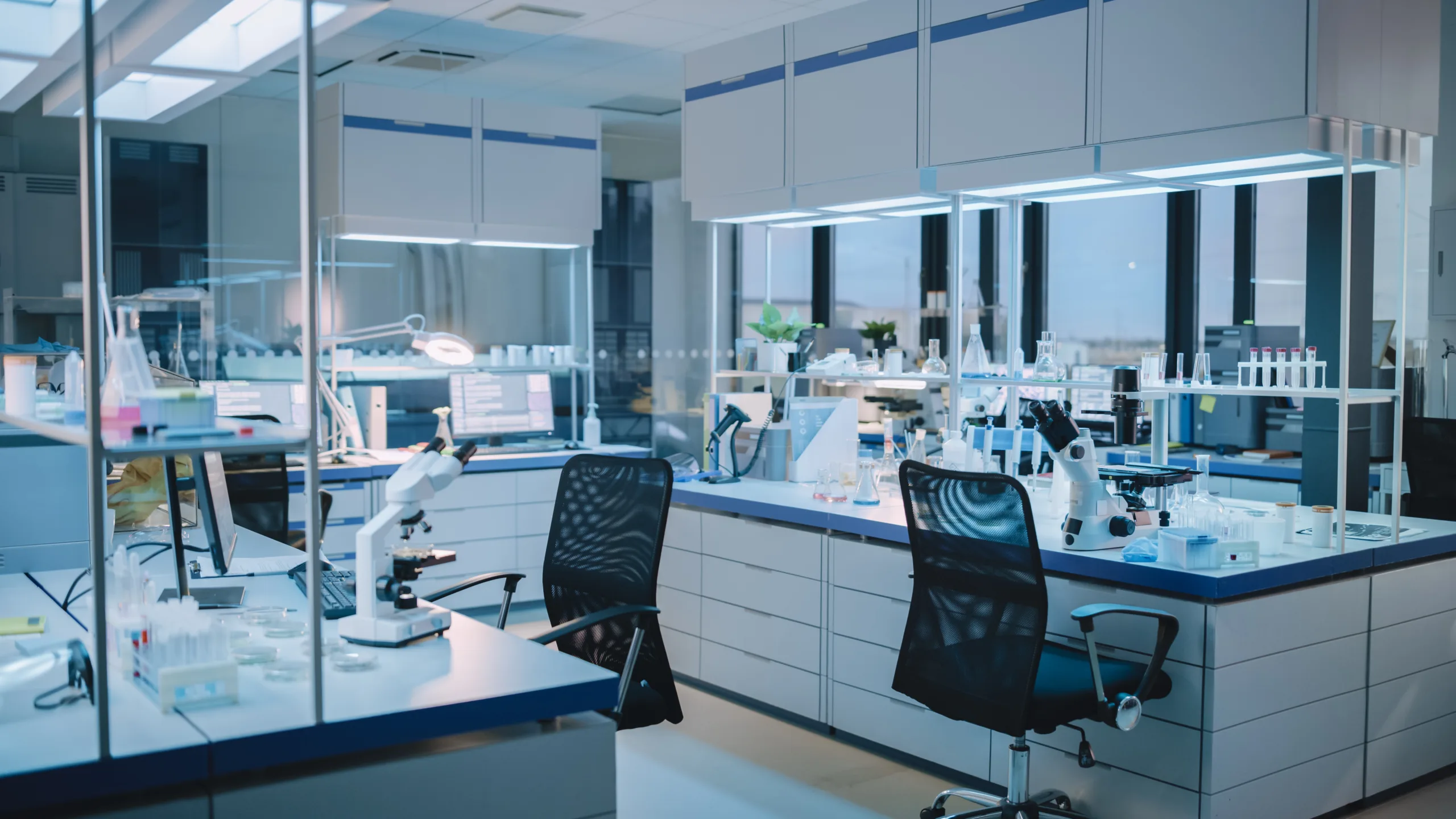 Laboratory with test tubes and other lab equipment