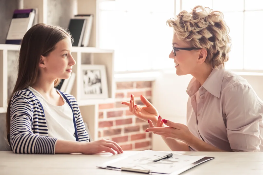 School therapist with Student