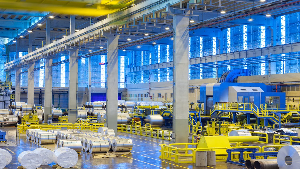 interior of aluminum rolling mill using modular emissions recovery system